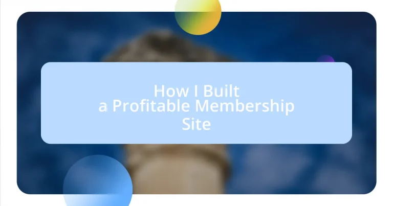 How I Built a Profitable Membership Site