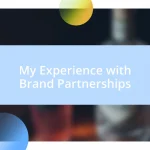 My Experience with Brand Partnerships