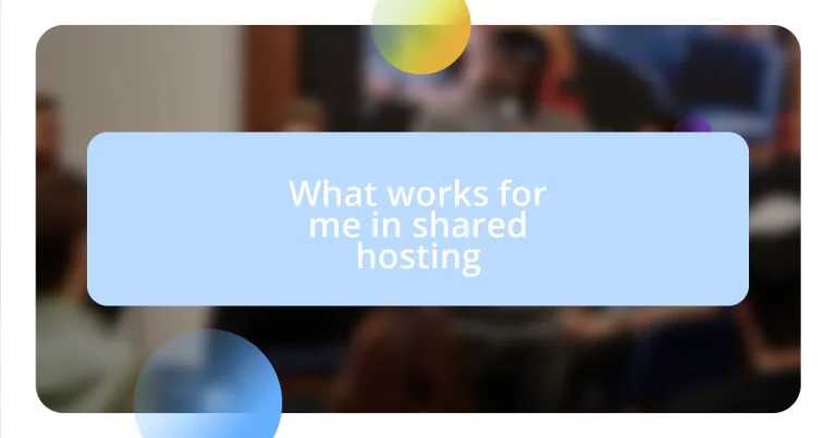 What works for me in shared hosting